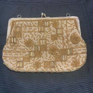 Walborg Gold Beaded Clutch